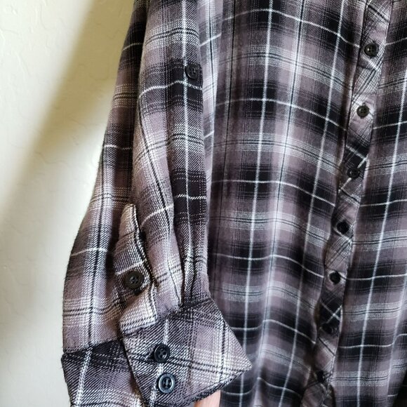 Tolani Collection Plaid Tunic Top Floral Print Back Button Up Sz Women's 1X Plus - Picture 8 of 12